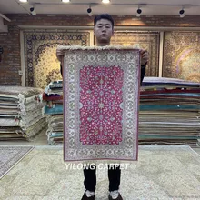 YILONG 2x3' Винтаж коврик с мелким цветочным принтом для дома ручной работы шелковый ковер(HF122B