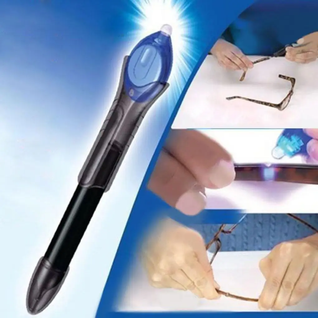 

New 1 Pcs 5 Second Quick Fix Liquid Glue Pen UV Light Repair Tool Super Powered Liquid Plastic Welding Compound Office Supplies
