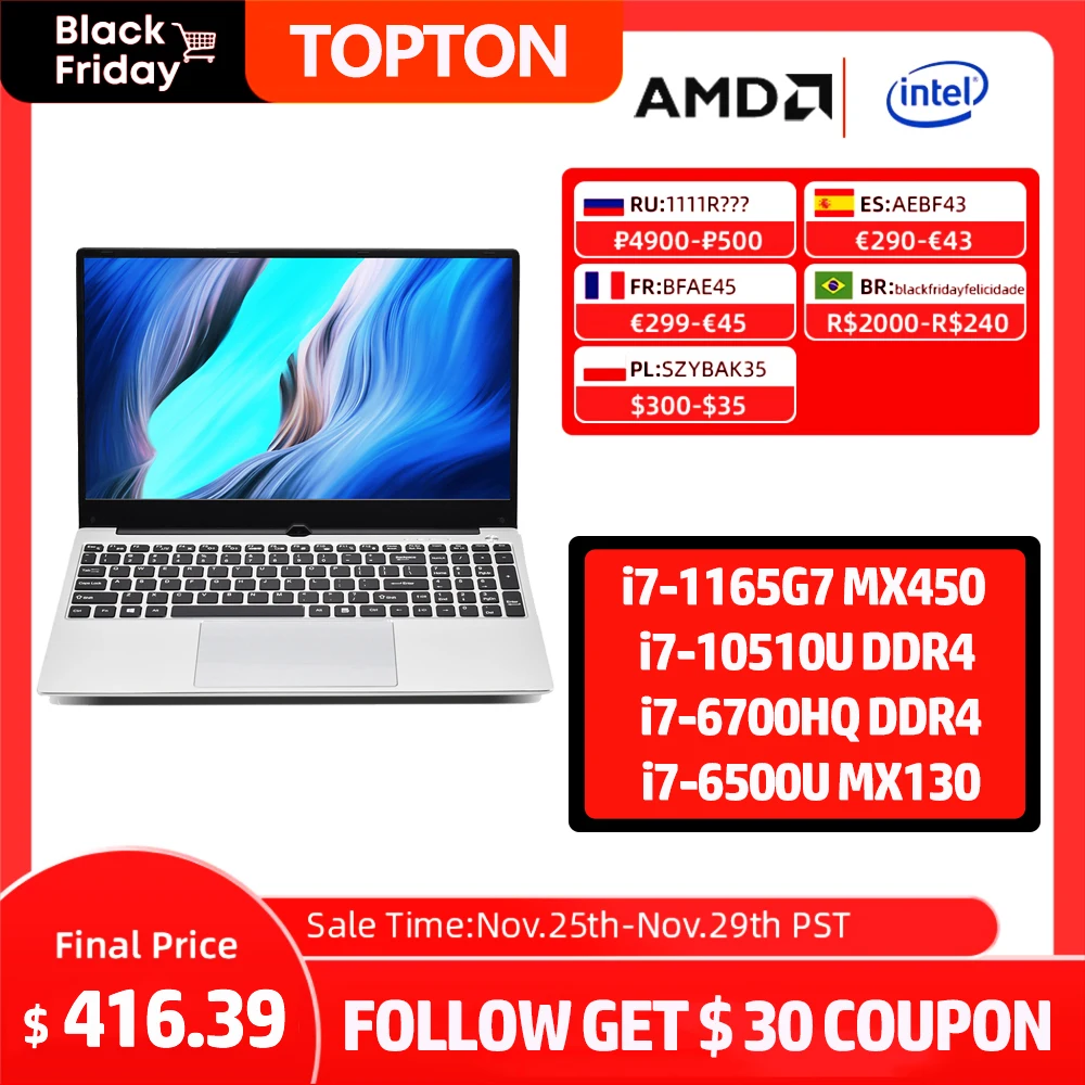 2021 новейшие тонкие ноутбуки Intel Core i7 10510U i7-1165G7 Full 4kHD IPS micro-edge дисплей Win 10