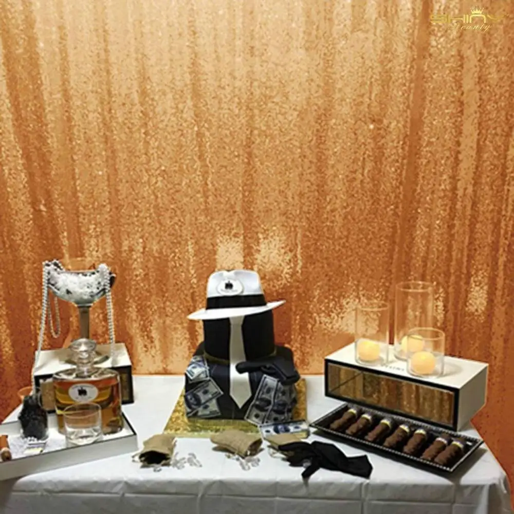 

Rose Gold Sequin Backdrop Curtain 48x108 Inch Birthday Back Drop Wedding Decoration Background-M190924