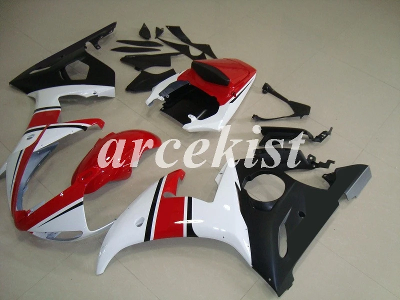 4 бесплатные подарки Новые ABS Обтекатели наборы подходят для Yamaha YZF R6 2003 2004 2005 обтекатель набор R6 03 04 05 пользовательские белый черный желтый - Цвет: Red black white
