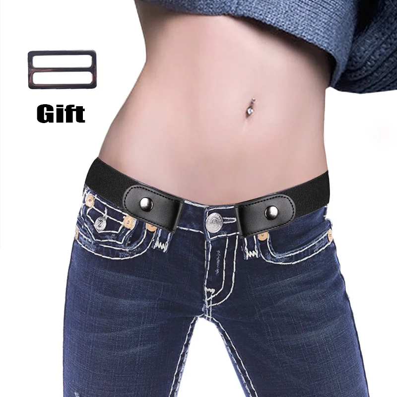 

2019New Slim Stretch Invisible Belt Simple Simple Lazy Belt Fat Elastic Belt Unisex Casual Fashion Gift with buckle