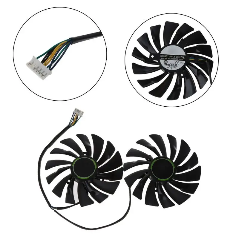 2шт 95 мм PLD10010S12HH 6Pin Видеокарта кулер VGA вентилятор для MSI GTX970 35EA|Охлаждающие