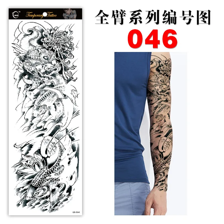 

Sketch Pattern Adhesive Transfer Temporary Tattoo Cool Sticker Fake Decal Art Back Leg Arm for Men Women Party