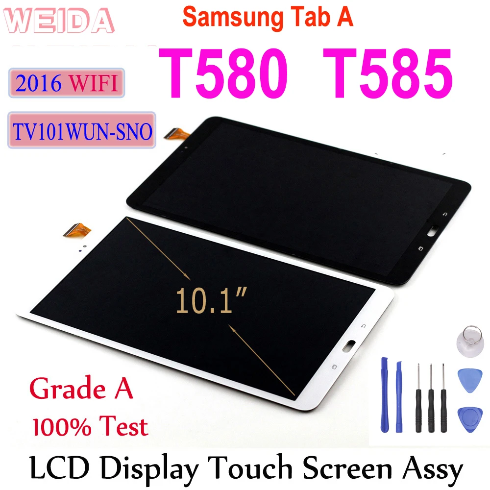 Сенсорный ЖК дисплей Weida 10 1 дюйма для Samsung Tab с цифровым преобразователем в сборе