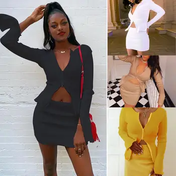 

2019 Autumn Winter Women Sexy High Waist Ribbed Knitted Bodycon Skirt Women Fall Winter Clothes Solid Ladies Wear Skirts