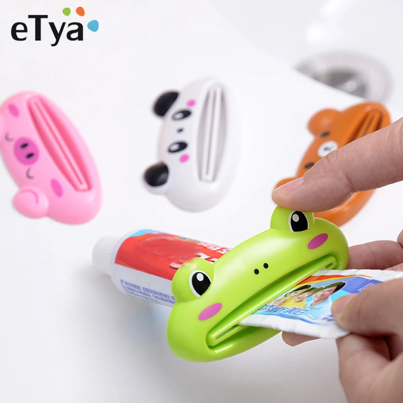 eTya Multifunction Cartoon Cosmetic Toothpaste Extruder 2pcs Portable Travel Accessories Unisex Organizer Tools Wash Accessories afbeelding