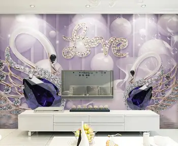 

CJSIR Custom 3D Mural Wallpaper European Style Swan Jewelry Wall Painting Living Room TV Background 3d Wallpaper Papel Tapiz