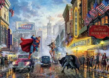 

Jmine Div 5D Thomas Kinkade Superman Wonder Woman Full Diamond Painting cross stitch kits art Scenic 3D paint by diamonds