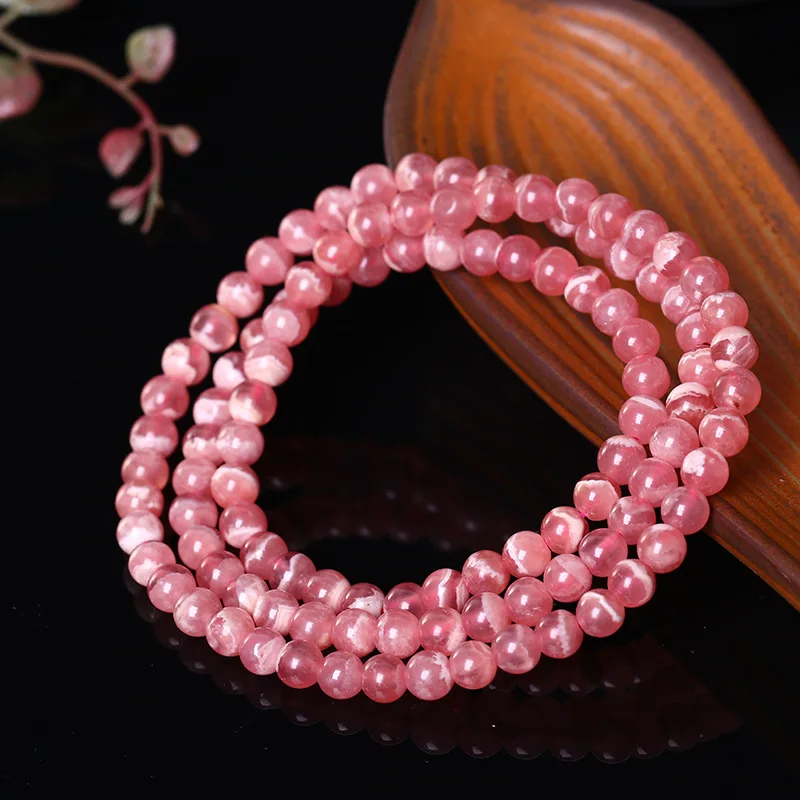 

Rhodochrosite Bracelets Natural Crystal Accessories Simple Fashion Bracelet Hand Jewelry Rhodochrosite Multi-turn Bracelets