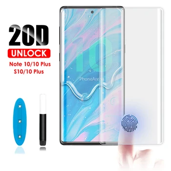 

20D nano Liquid full glue Tempered Glass For Samsung Galaxy S20 ultra S10 5G S8 S9 plus note 10 pro 8 Screen Protector UV glass