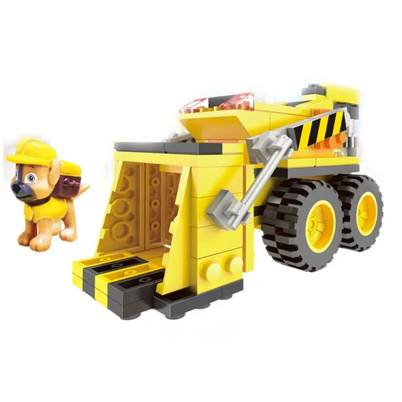 rubble Paw Patrol, набор игрушек, строительные блоки, автомобиль, мобильный, спасательный, большой автобус, paw patrol, собака, город, деформация, детские игрушки, подарки - Цвет: rubble