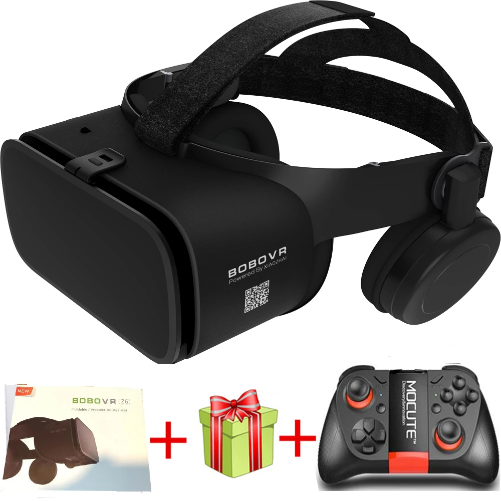 Новые Bobo vr Z6 VR очки беспроводные Bluetooth наушники VR очки Android IOS Удаленная реальность VR 3D картонные очки - Цвет: Красный