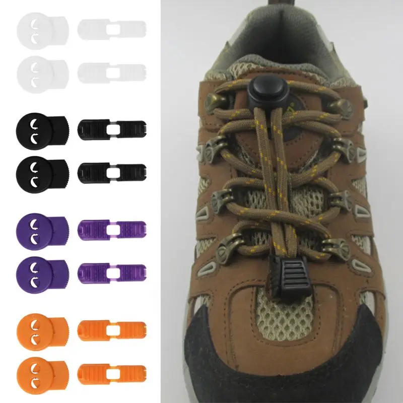 

4 Pcs/Set Shoelace Buckle No Tie Shoe Strings Accessories Plastic Lazy Laces Locking Lock Buckles Sneaker Shoes Supplies X4YB