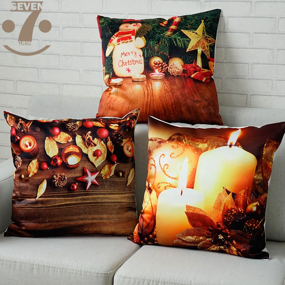 

Smooth Satin Fabric Christmas Decorative 45x45cm Square Pillow Case