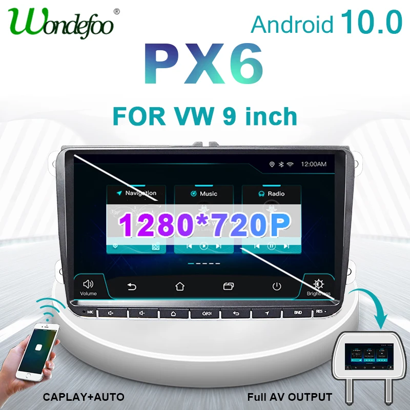 Автомагнитола FRDE PX6 2 DIN Android 10 для Volkswagen VW PASSAT B7 Golf 5 6 Tiguan Seat Leon Altea Toledo аудио стерео