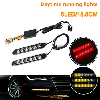 

Auto Daytime running lights Fitting DRL 6-LED Strip Turn Signal Universal