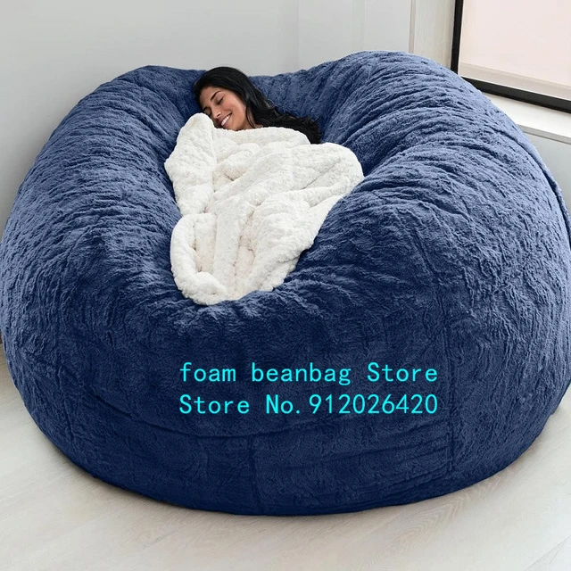 Dropshipping Giant Bean Bag Sofa No Filler Big Soft Fur Beanbag Bed Puff  Floor Seat Futon Couch Comfy Recliner Lazy Sofa