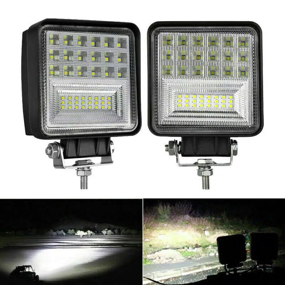 4 inch 126W LED Work Light Bar Flood Spot Offroad Car Truck Boat Driving Fog Lamps