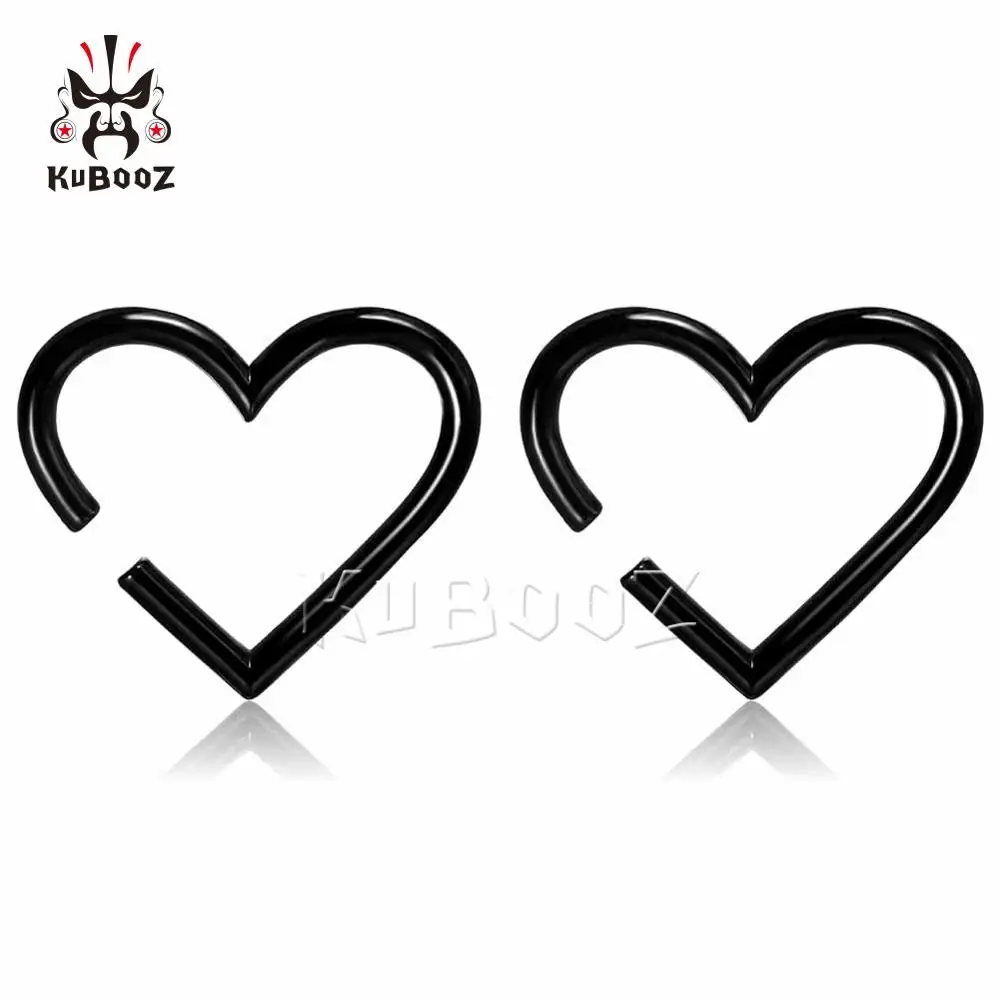 Wholesale Price Stainless Steel Heart Ear Weight Piercing Plugs Clip Expanders Stretchers Body Jewellery Gift For Unisex 8PCS
