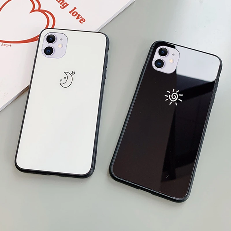 Phone Case For OPPO Realme 8 C21Y C20 C25 C12 C15 v11 v15 v13 Stars Moon Patter Hard Glass Cover For Realme 7 6 Pro C21 c11 7i