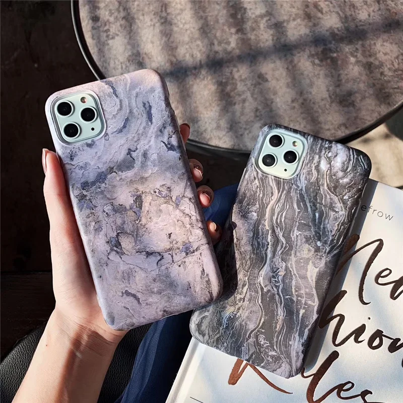 Художественный мраморный телефонный чехол для iPhone 7 8 Plus 7Plus 11 Pro X XR XS MAX матовый
