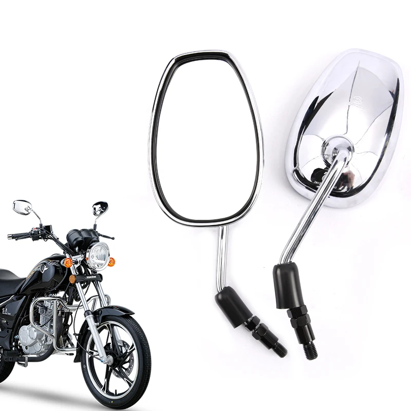 

10mm Universal Motorcycle Rearview Mirrors,For SUZUKI Haojue HJ125-18C HJ150-11C-11D，Scooter Rear View Mirrors Back Side