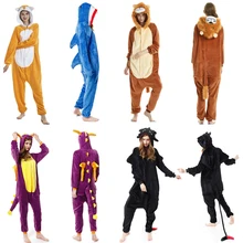 Unicorn Women's Pajamas Onesie Stitch Sleepwear Pajamas Flannel Mother Kids Family Clothing Set Baby Pijama Winter 2021 Animal