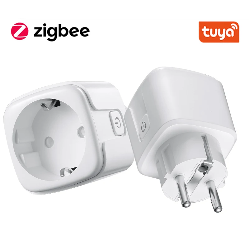 Tuya Smart Zigbee Plug 16A EU Outlet 3680W Power Meter Compatiable With Alexa zigbee2mqtt Home Assistant And Tuya Hub