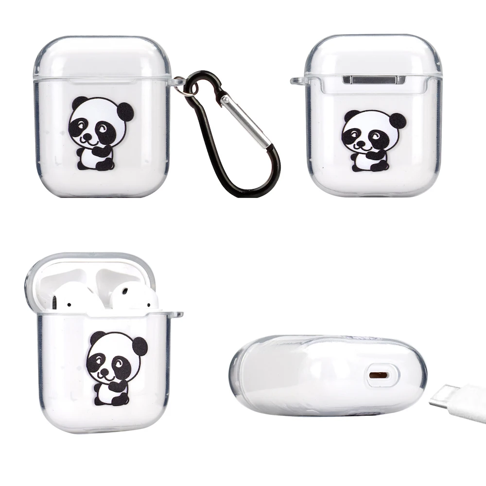 Мультяшный чехол для наушников для Airpods, чехол, милый силиконовый защитный чехол для наушников с Bluetooth, прозрачный мягкий чехол с крючком