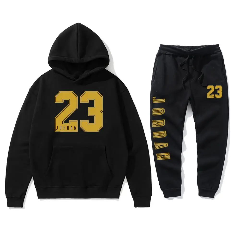 

White Black Men Hoodies Set Fashion 2020 Autumn Brand Casual Tracksuit Mens Set Sports Two Piece Hoodie Pant Male Suit