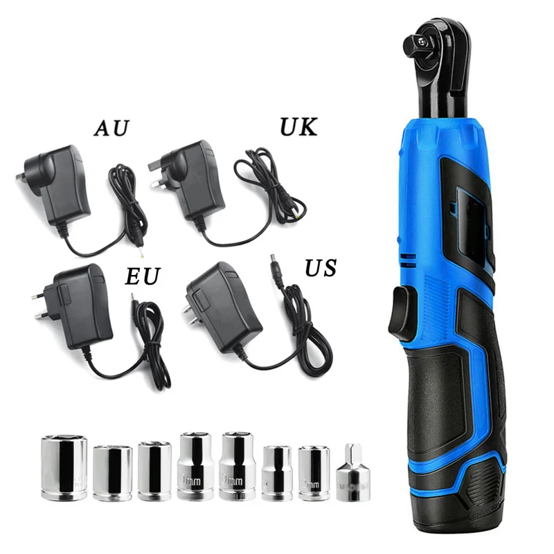 

1*12V Ratchet Wrench+1*Charger+1 *Battery+7*Sockets 3/8 Inch Cordless Electric Ratchet Wrench tool parts