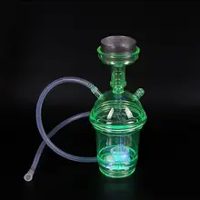 Пластиковый кальян набор со светодиодный светильник силиконовый шланг уголь держатель портативный кальян наргиле