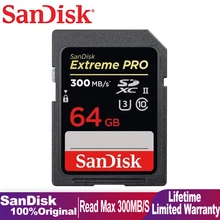Sandisk-tarjeta SD Extreme PRO SDXC de 128GB, UHS II, 32GB, 64GB, microSD Flash, tarjeta de memoria Ultra alta velocidad para cámara Digital
