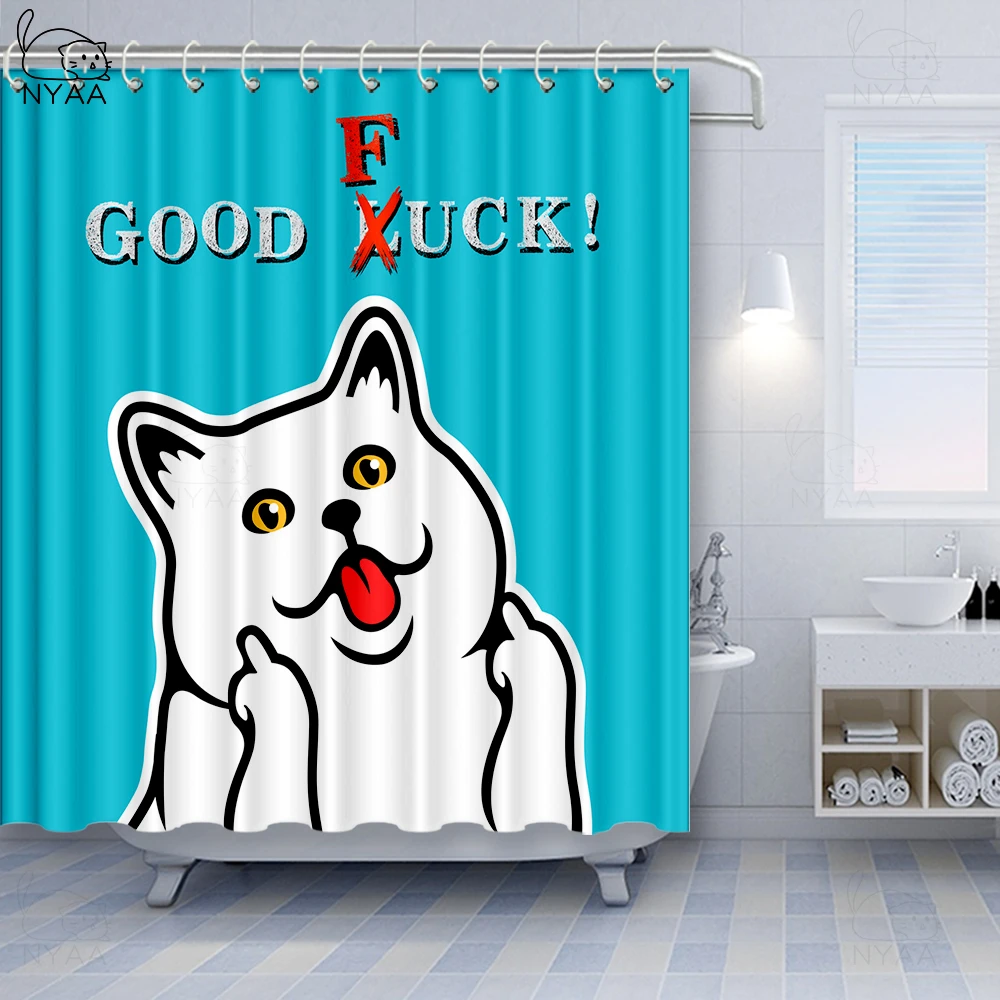 Funny Shower Curtains Bathroom Curtain With Hooks Decor Waterproof Cat 3d Bath Creative Personality Shower Curtain Shower Curtains Aliexpress