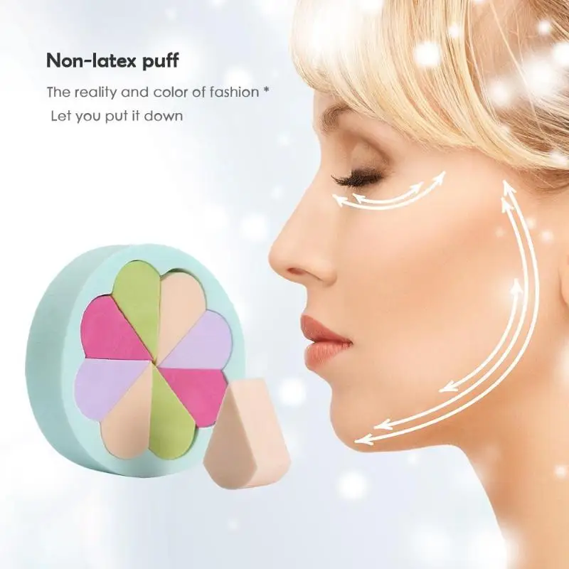 Модный не-ЛАТЕКСНЫЙ порошок слоеный мультфильм Лепесток Форма маленький макияж хлопок Многоразовые дамы сухой влажный двойного использования косметические инструменты для макияжа