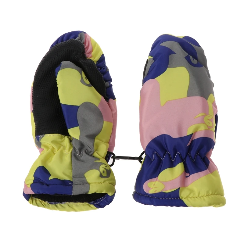 Детские зимние водонепроницаемые теплые варежки для мальчиков и девочек, детские уличные перчатки из полифлиса