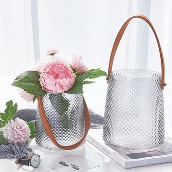 

Nordic Glass Vases Home Flower Arrangement Portable Wedding Living Room Table Flower Vase Home Decoration Hydroponic Plants