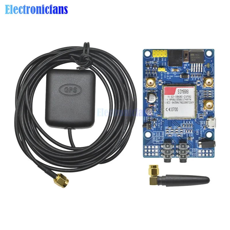 SIM808 модуль GSM GPRS gps макетная плата SMA с gps антенной для Arduino