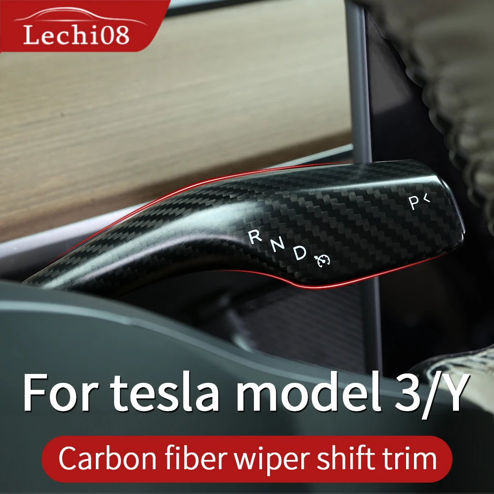 Carbon Fiber Wiper Shift Trim For Tesla Model 3 Accessories/ Accessories Model 3 Tesla Three tesla Model 3 Carbon Tesla Model Y