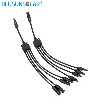 

Blusunsolar 1 pairs / lot PV Cable Parallel Connector FFFF/M and MMMM/F 4 in 1 Y Branch Solar Connectors