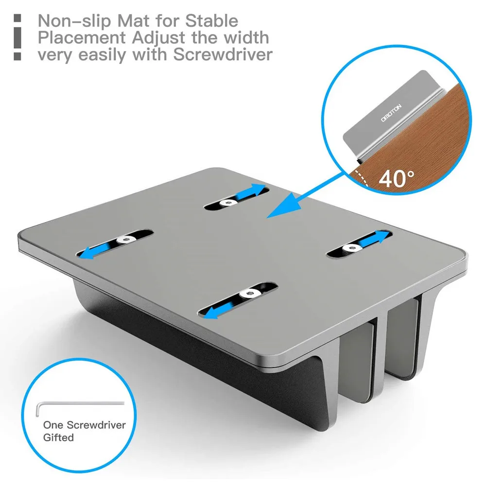 Vertical Laptop Tablet Stand for Macbook Air Pro 13 15 Desktop Aluminum Double Desktop Stand with A