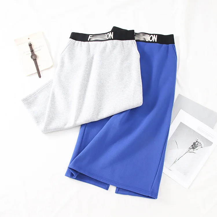 

2019 Summer Korean-style Slimming Mid-length Skirt Women's Slit Straight Skirt-Style New Style Casual Western Style 4.27