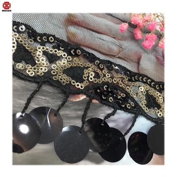 

Dancing party Polyester Sequined Lace Ribbon Shiny Trims Fabric Wedding Headdress DIY Accessories Sewing Garment Embellishment