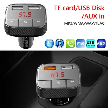 

Bluetooth 5.0 FM Transmitter Built-in Microphone Hands Free Car Kit TF Card U Disk MP3 Music Player USB Charger Car Electronics