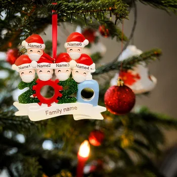 

2020 Christmas Ornament Personalized Survived Family Quarantine Survivor Family Of 2 3 4 5 people Holiday Decorations