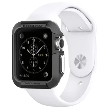 

Spigen Rugged Armor Protective Case Matte Finish for Apple Watch Series 3 2 1 38mm 42mm TPU Protection Cover