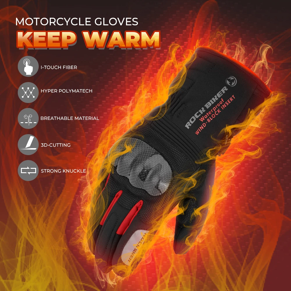

New 2019 Universal Winter Motorcycle Gloves Waterproof Warm Moto Guantes Touch Screen Anti-Slip Riding Gloves Carbon Protective