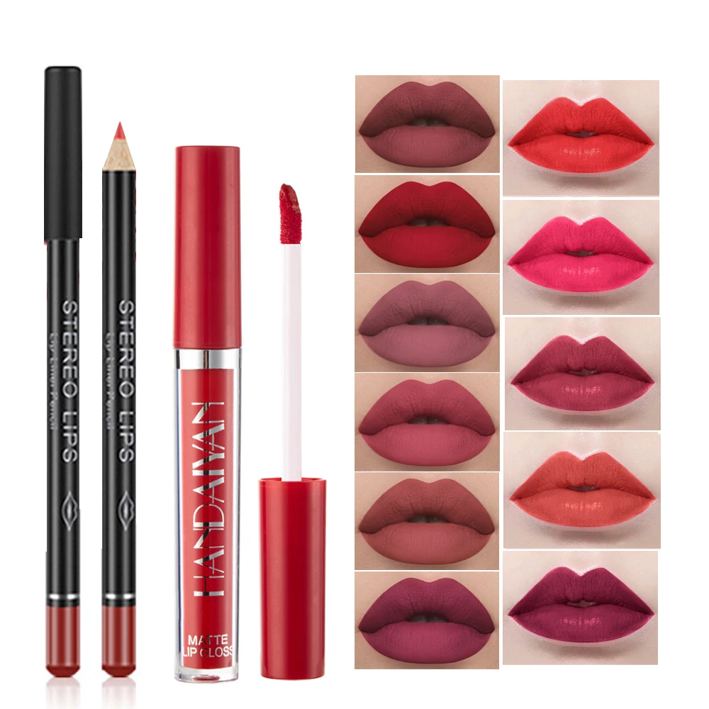 

Matte Lip Gloss Lip Liner Pen Waterproof Sexy Lipstick Red Lip Tint Plumper Long Lasting Lipstick Lipliner Pen Makeup Cosmetics