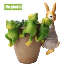 4 шт. с изображениями мультипликационных персонажей моделирование милый серый кролик лягушка украшение для сада украшения для бонсай садовая Смола поделки украшение цветочный горшок